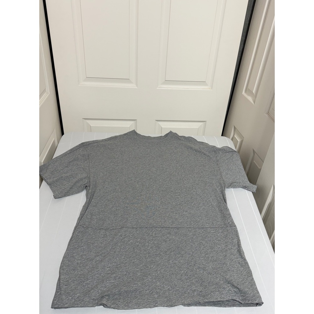 Free People Movement Heather Gray Short Sleeve T-Shirt Pockets OB1287854 Small